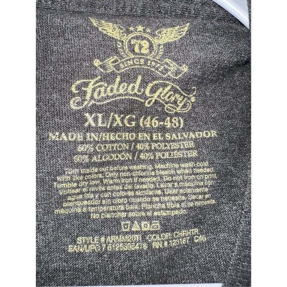 Faded Glory Men’s XL T-Shirt – Grey “American Freedom Home of the Brave” - Picture 4 of 6